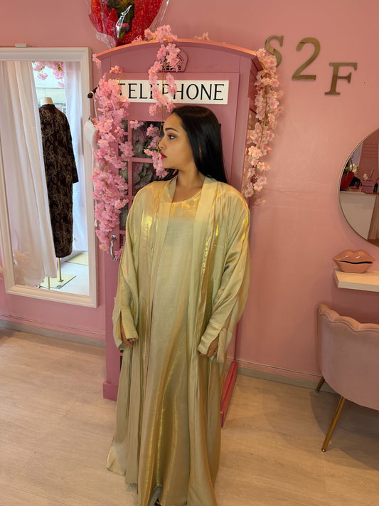 Kimono + robe vert pailleté