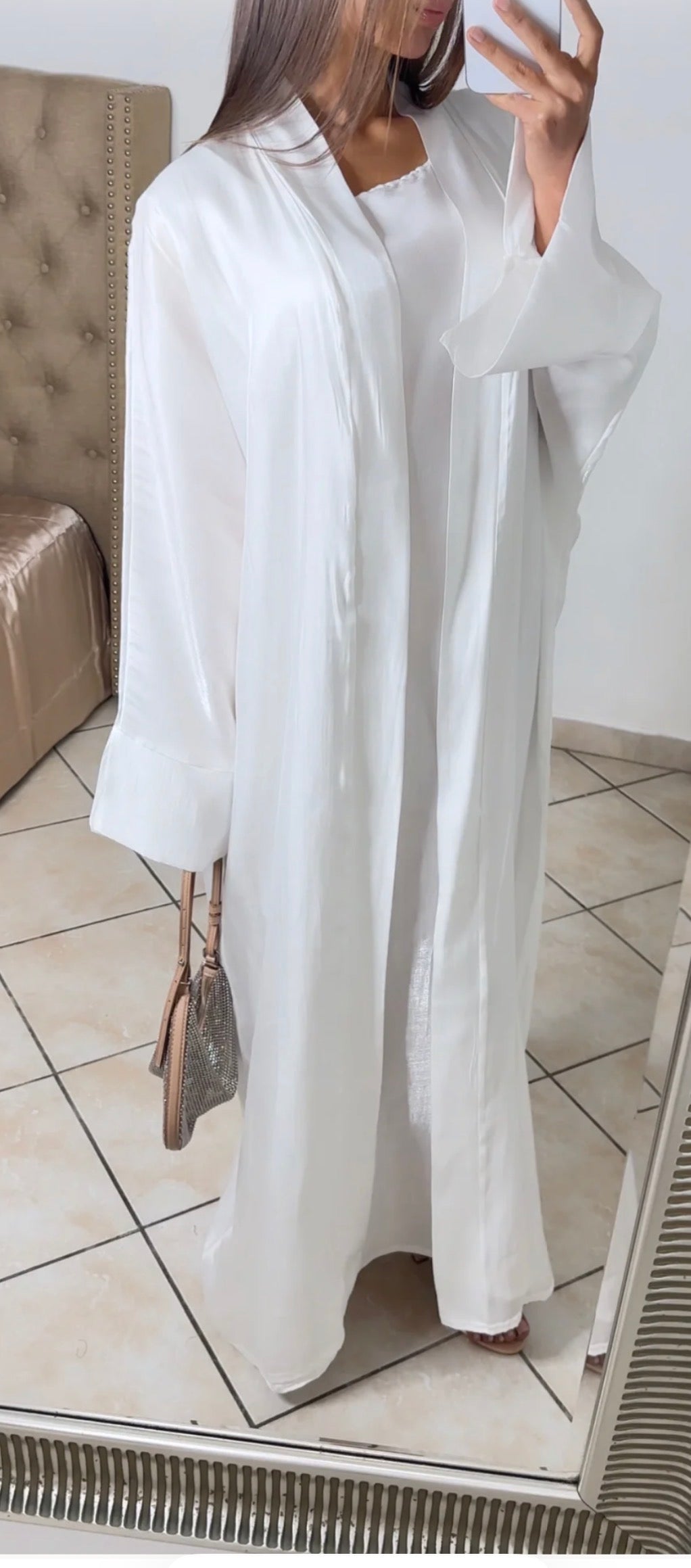 KIMONO SATINÉ PAILLETER + ROBE