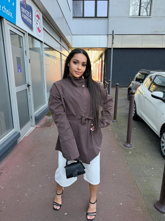 TRENCH MARRON SEFIA